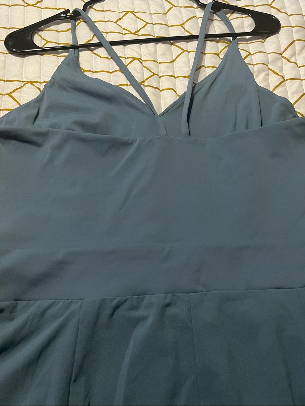 NWOT HALARA Breezeful Teal Wide-Leg V-Neck Jumpsuit - Picture 7 of 8